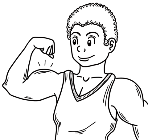 Muscle Man Coloring Page